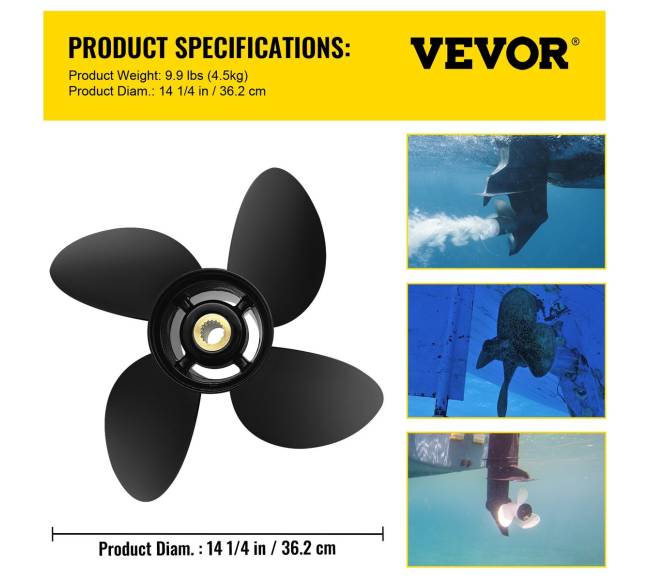 Valties sraigtas, 4-menčių, su 19 dantelių splinu6