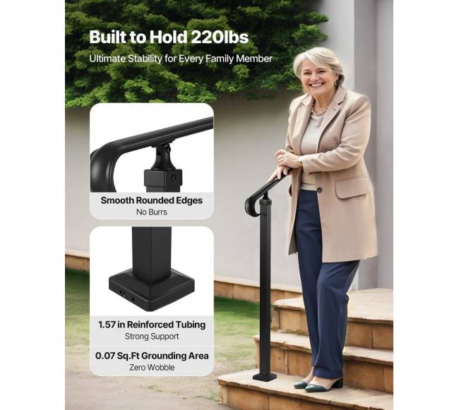 Lauko laiptų turėklai, reguliuojamas aukštis1