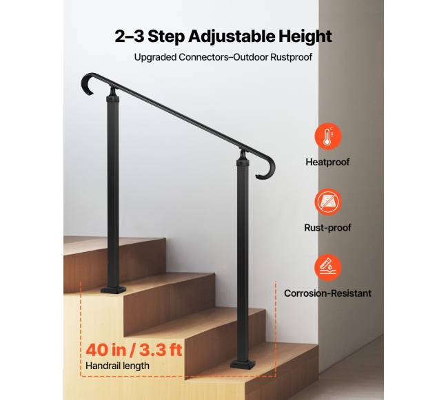 Lauko laiptų turėklai, reguliuojamas aukštis2