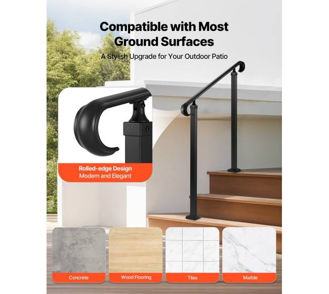 Lauko laiptų turėklai, reguliuojamas aukštis4