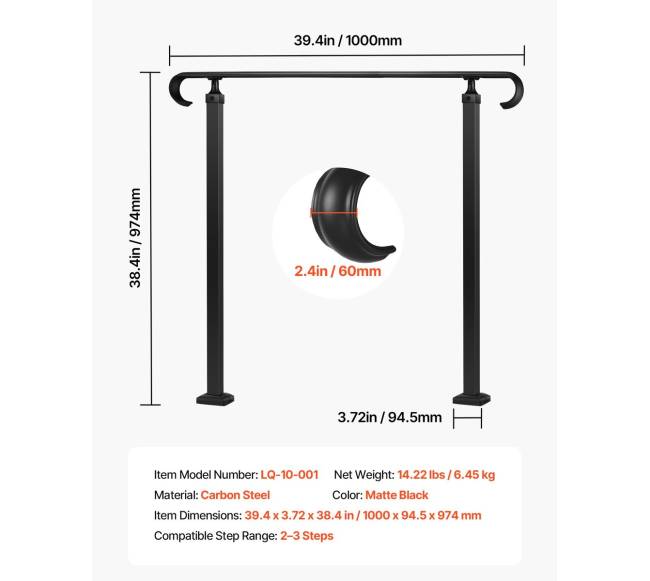 Lauko laiptų turėklai, reguliuojamas aukštis6