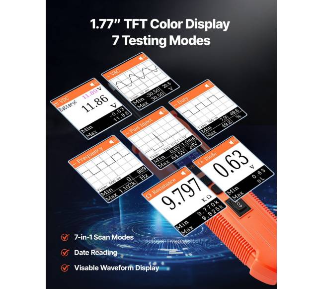 Automobilinis grandinės testeris su TFT ekranu3