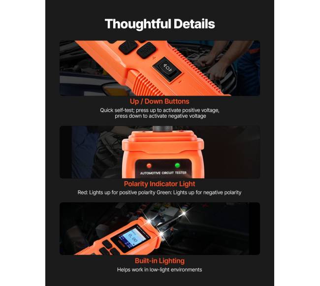 Automobilinis grandinės testeris su TFT ekranu5