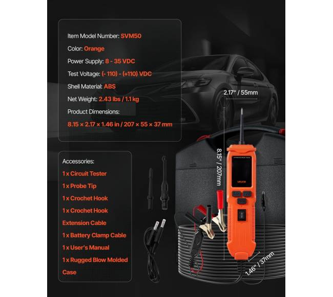 Automobilinis grandinės testeris su TFT ekranu6