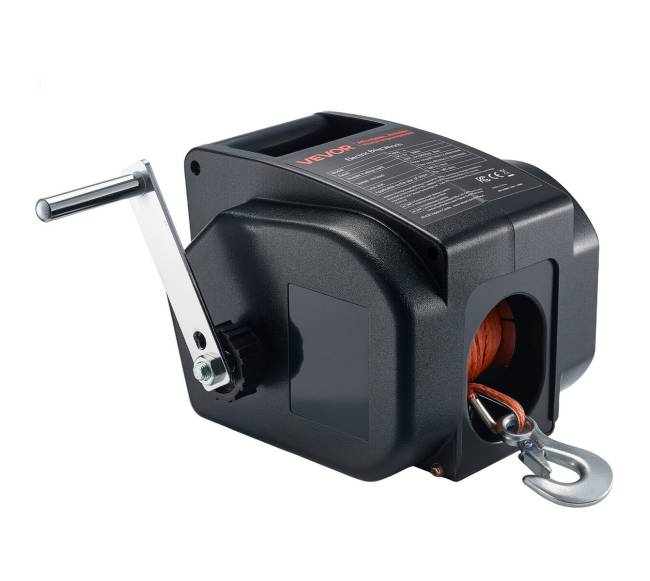 Elektrinis valčių gervė, 12V DC 300W, reversinė gervė iki 900 kg0