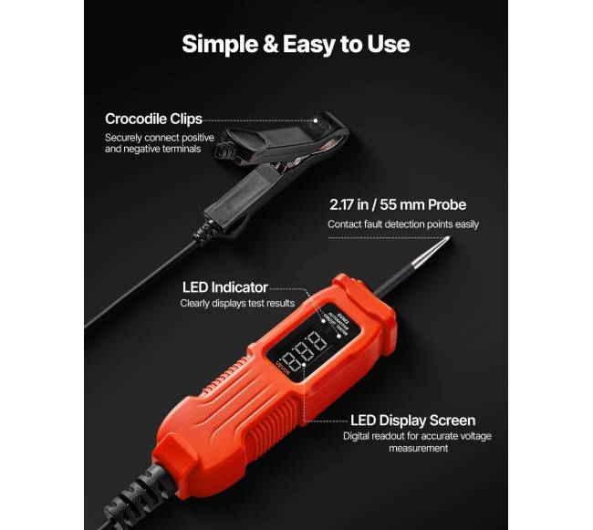 Automobilinis grandinės testeris su LED ekranu3