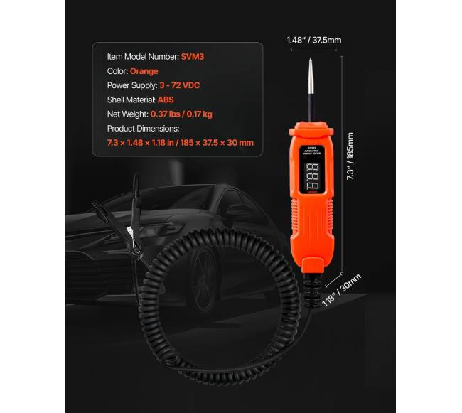 Automobilinis grandinės testeris su LED ekranu6