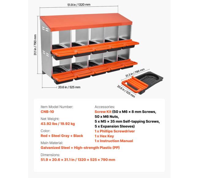 Dviejų aukštų vištų dedeklės dėžės, 10 sk.6