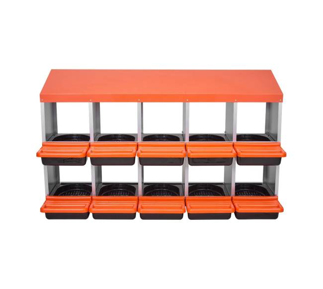 Dviejų aukštų vištų dedeklės dėžės, 10 sk.10