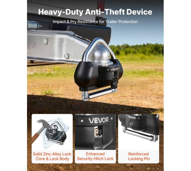 Priekabų kablio užraktas su 3 raktais2