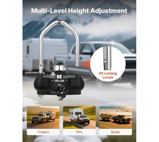 Priekabų kablio užraktas su 3 raktais5