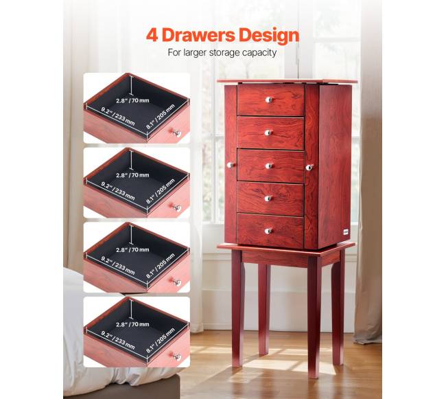 Juvelyrikos spintelė su veidrodžiu ir stalčiais1