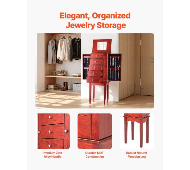 Juvelyrikos spintelė su veidrodžiu ir stalčiais4