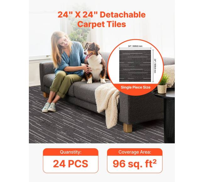 Daugkartinio naudojimo kiliminės plytelės, 610x610 mm, pilka1