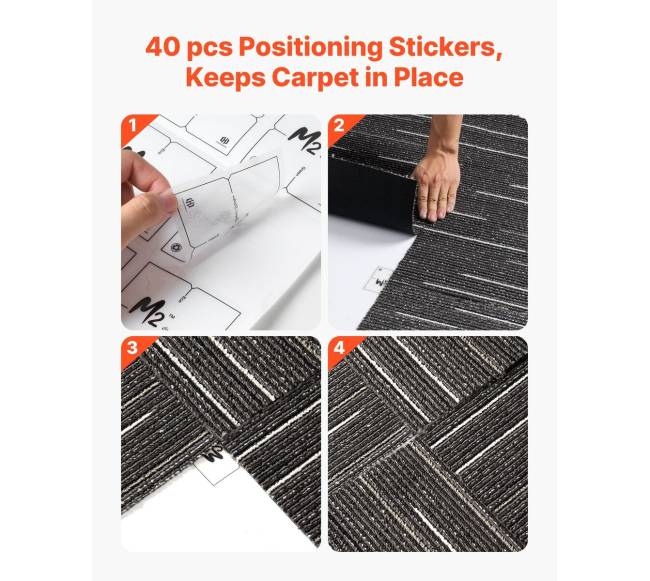 Daugkartinio naudojimo kiliminės plytelės, 610x610 mm, pilka2