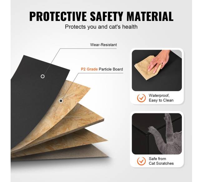 Katės tualeto dėžė 2 katėms, 147 cm, juoda5