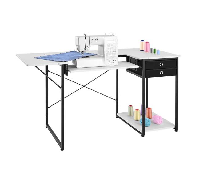 Siuvimo stalas su stalčiais ir reguliuojama lentyna0