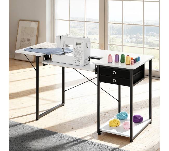 Siuvimo stalas su stalčiais ir reguliuojama lentyna7