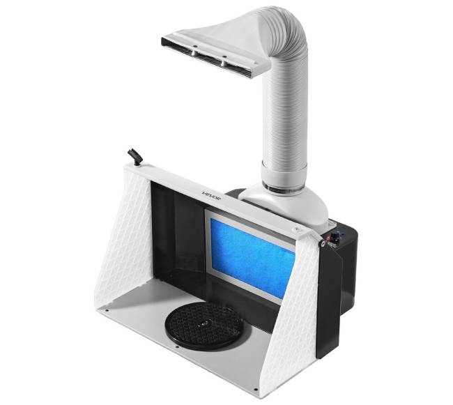 Dažymo kamera aerografui su dvigubais ventiliatoriais0