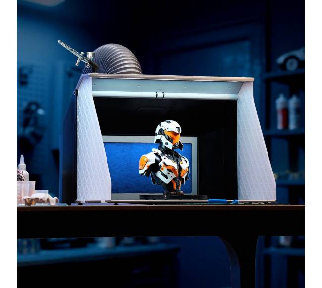 Dažymo kamera aerografui su dvigubais ventiliatoriais7