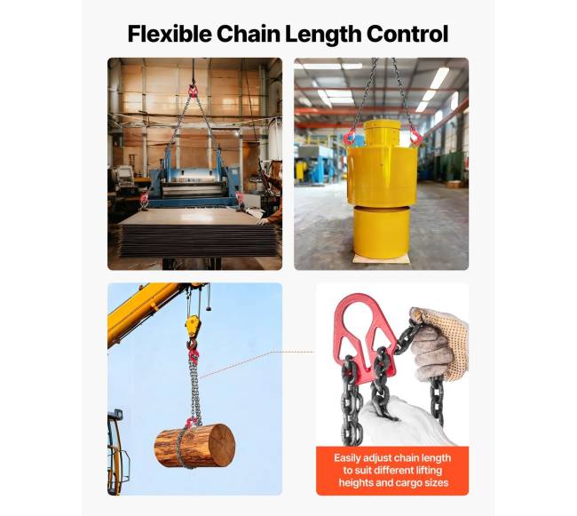 Grandininis stropas, 8 mm x 3 m kėlimo grandinės5