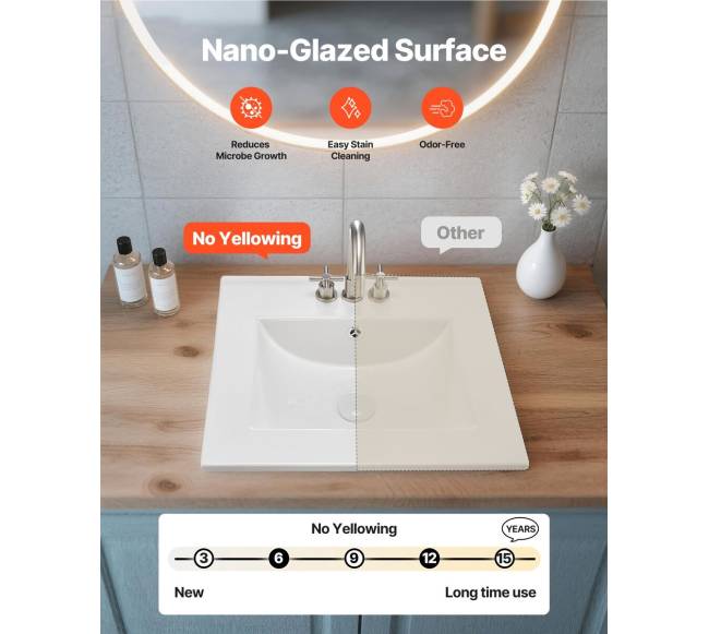 Pusiau įleidžiamas vonios kriauklė 510 x 465 mm2