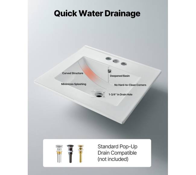 Pusiau įleidžiamas vonios kriauklė 510 x 465 mm4