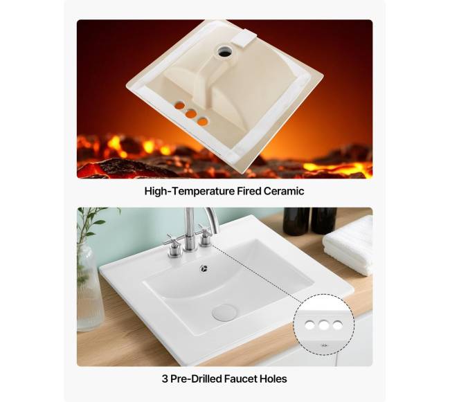 Pusiau įleidžiamas vonios kriauklė 510 x 465 mm5