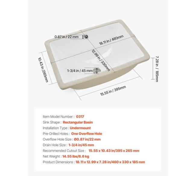 Po stalviršiu montuojama vonios kriauklė 460 x 330 mm6