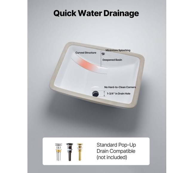 Įleidžiama stačiakampė vonios kriauklė 530 x 375 mm4