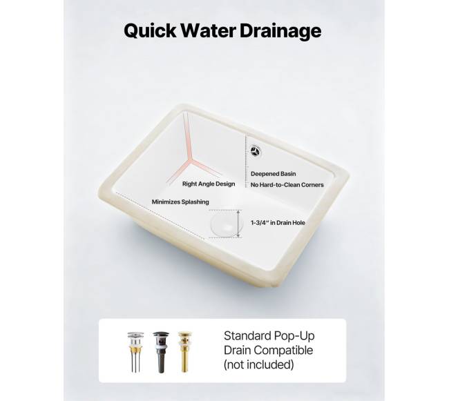 Įmontuojamas vonios praustuvas, 400 x 305 mm4