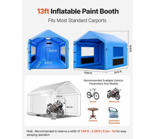 Pripučiamas dažymo paviljonas 4 x 3 x 2.8 m1