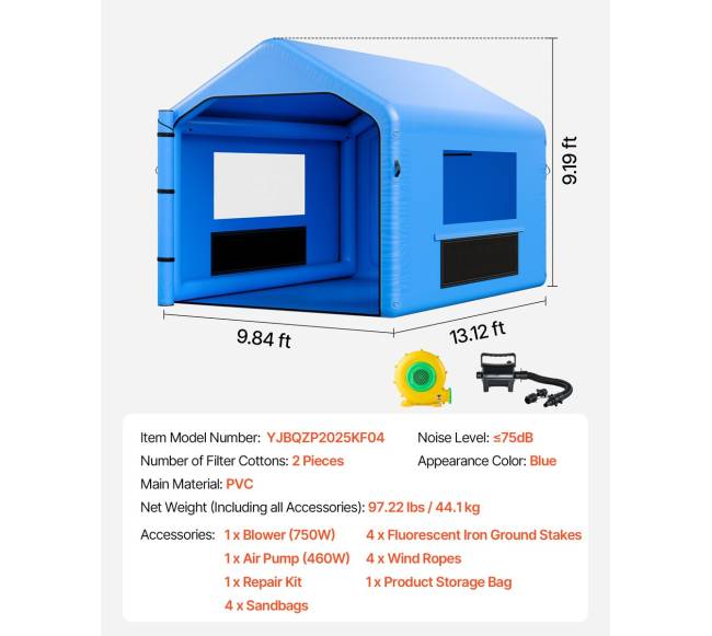 Pripučiamas dažymo paviljonas 4 x 3 x 2.8 m6