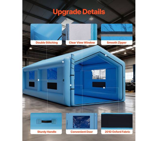 Pripučiamas dažymo paviljonas, 12 x 5 x 4 m5