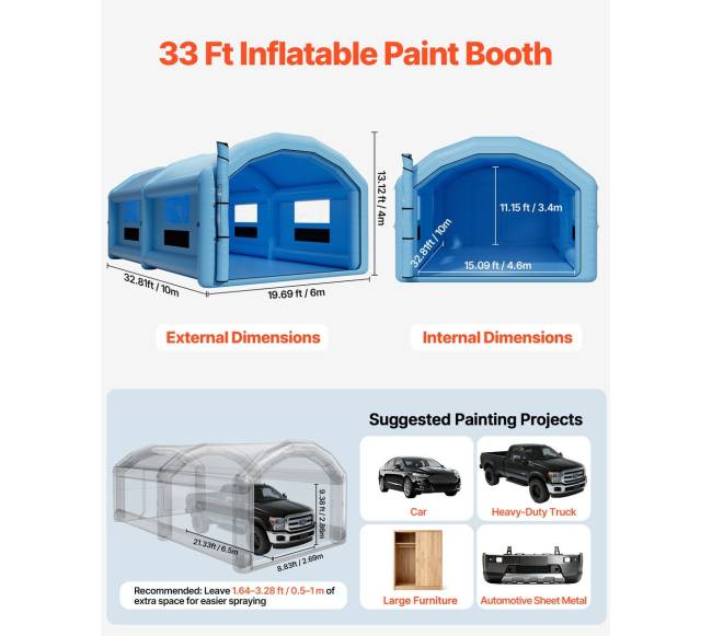 Pripučiama dažymo kabina 10 x 6 x 4 m1