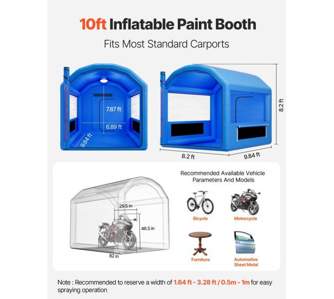 Pripučiamas dažymo paviljonas 3 x 2,5 x 2,5 m1