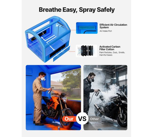 Pripučiamas dažymo paviljonas 3 x 2,5 x 2,5 m3