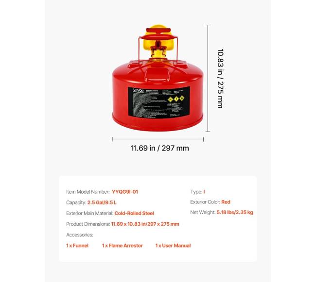 Raudonas 9.5 L benzino kanistras6