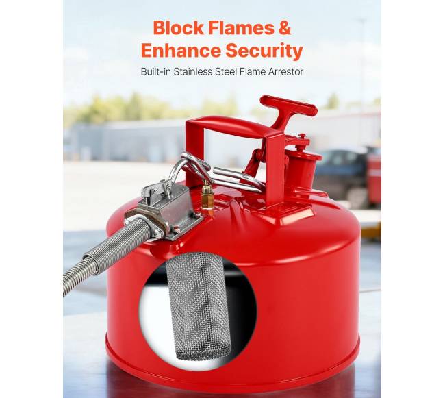 Raudona 9,5 L talpos saugos kuro kanistras5