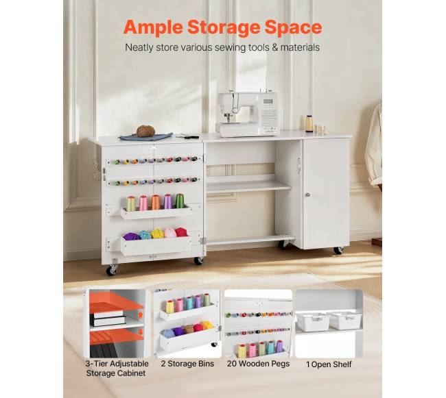 Sulankstomas siuvimo stalas su spinta1