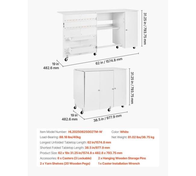 Sulankstomas siuvimo stalas su spinta6