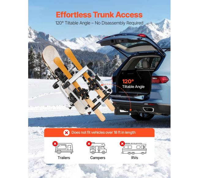 Ant automobilio montuojama slidžių ir snieglenčių laikiklis3