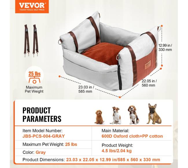 Pilkos spalvos šuns automobilinė kėdutė6