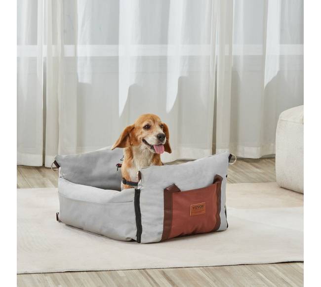 Pilkos spalvos šuns automobilinė kėdutė7