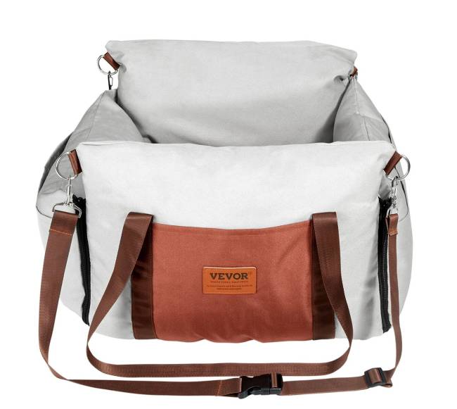 Pilkos spalvos šuns automobilinė kėdutė10