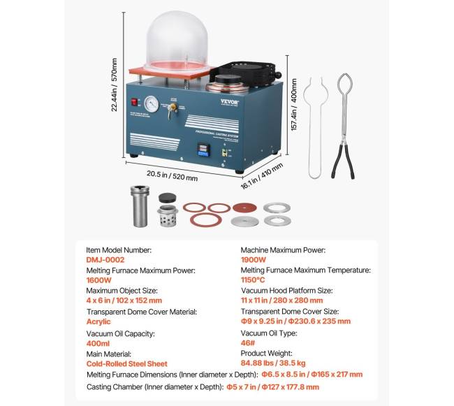 Vakuuminė liejimo mašina juvelyrikai6