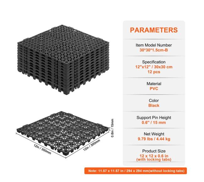 Sujungiamos grindų plytelės 30x30 cm PVC, 12 vnt.6