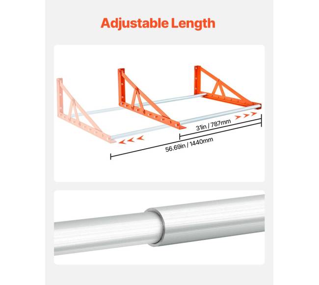 Sieninis ratų laikiklis 79–142 cm Q235 plienas3