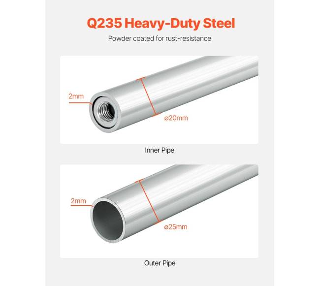 Sieninis ratų laikiklis 79–142 cm Q235 plienas5