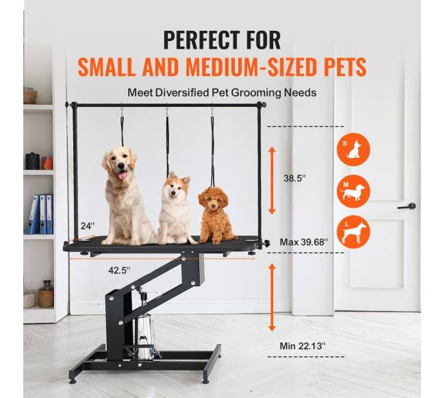 109 cm hidraulinis šunų kirpimo stalas5